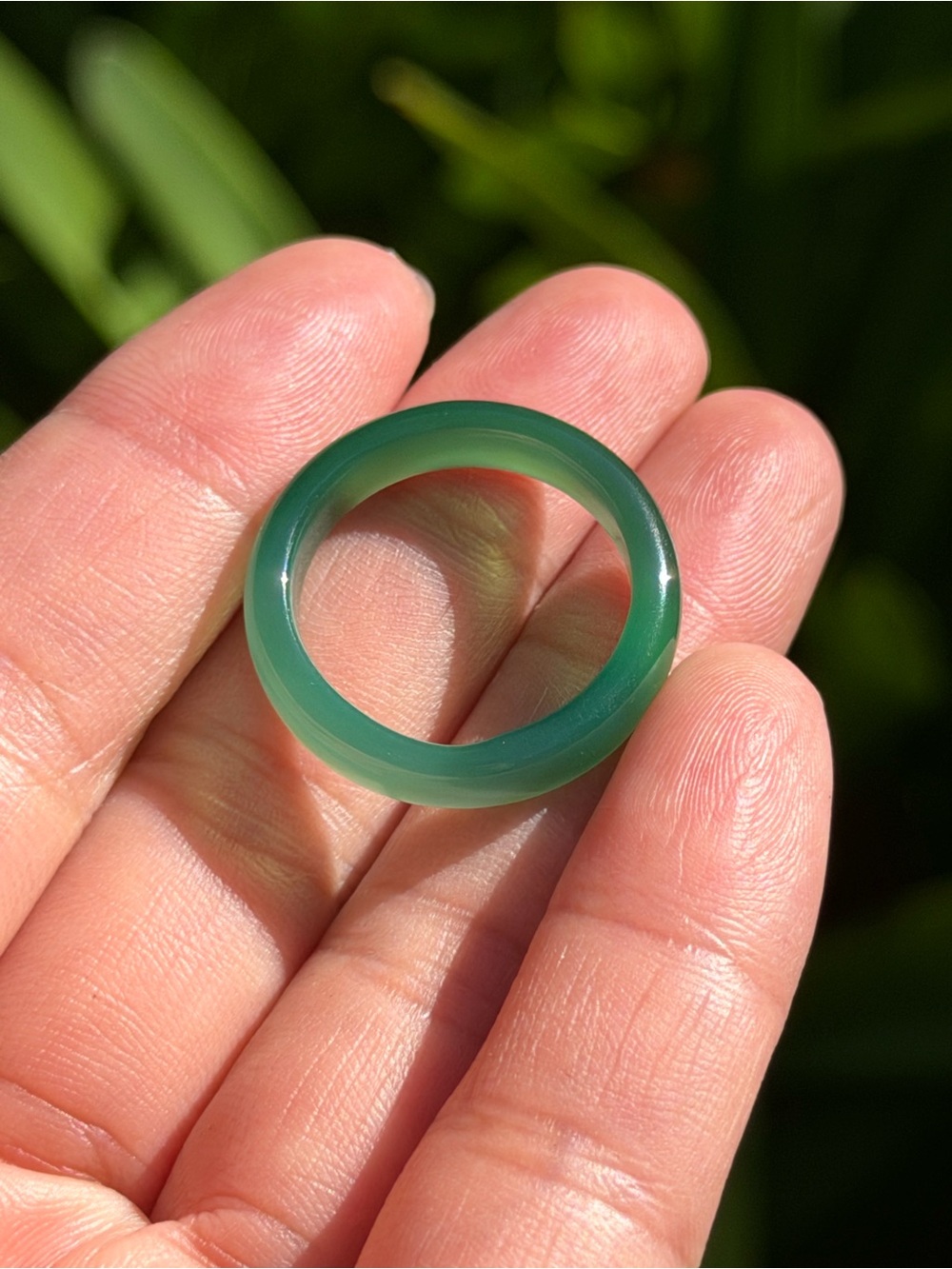 SIZE 9 Translucent Green Agate Ring 2597 - Picture 7 of 7
